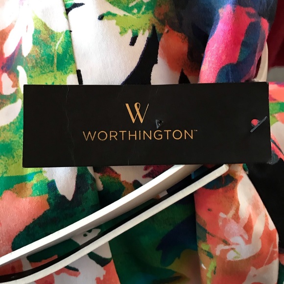 WORTHINGTON COLORFUL FLORAL PENCIL SKIRT Fitted - Picture 5 of 8